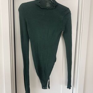 Free People Dark Green Bodysuit